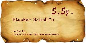 Stocker Szirén névjegykártya